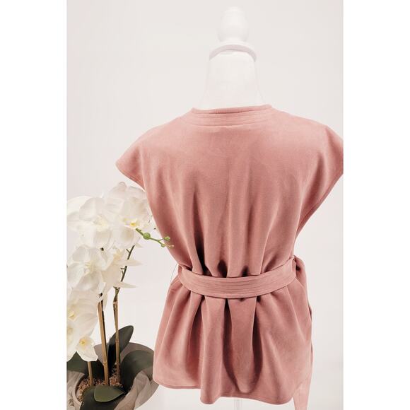 Ryegrass Womens Dusty Rose Belted Soft Terrycloth Self-Tie Wrap Vest Size XL - Picture 4 of 8